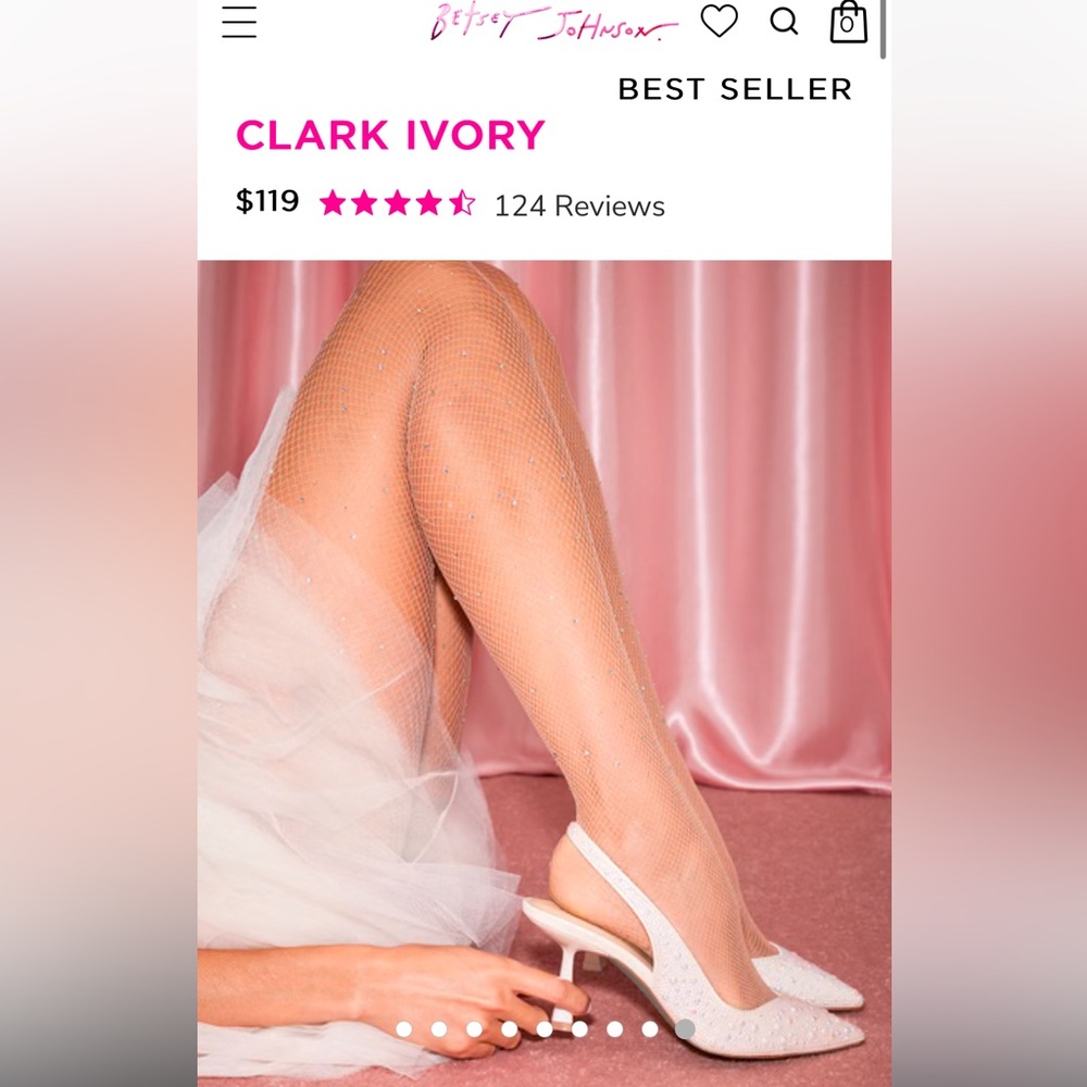 Betsey Johnson Clark Ivory Pearl Slingback Heels!! Size 9.5 fits size 9 ❤️